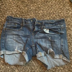 dark wash jean shorts